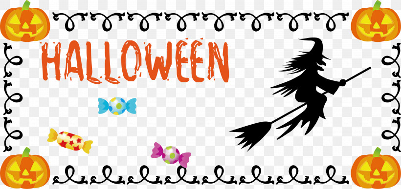 Happy Halloween Halloween, PNG, 3000x1422px, Happy Halloween, Beak, Birds, Cartoon, Flora Download Free