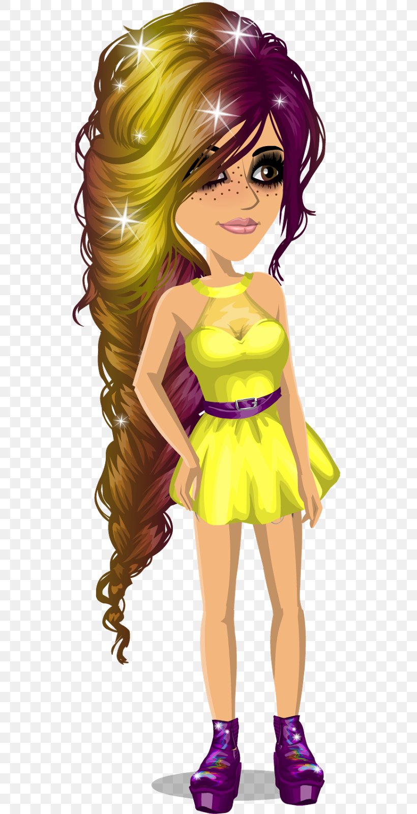 MovieStarPlanet Brown Hair Hair Coloring Illustration Black Hair, PNG, 536x1600px, Watercolor, Cartoon, Flower, Frame, Heart Download Free