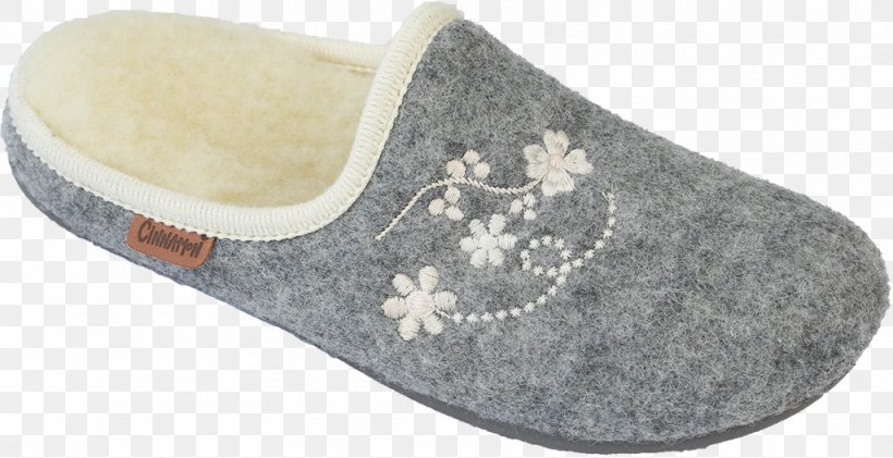 Slipper Shoe Wool Grey Embroidery, PNG, 1024x526px, Slipper, Embroidery, Flower, Foot, Footwear Download Free