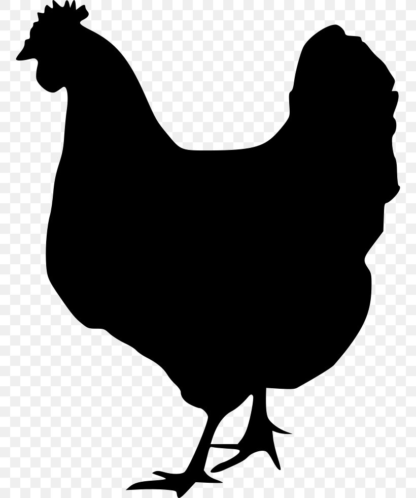 Chicken Rooster Silhouette Clip Art, PNG, 758x980px, Chicken, Artwork, Beak, Bird, Black And White Download Free