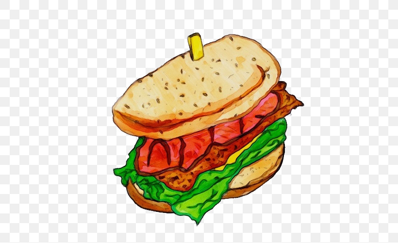 Veggie Burger Junk Food Cheeseburger Breakfast Burger, PNG, 500x501px, Watercolor, Breakfast, Breakfast Sandwich, Burger, Cheeseburger Download Free