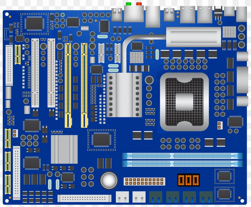 Motherboard Computer Hardware Clip Art, PNG, 6106x5028px, Motherboard, Central Processing Unit, Circuit Component, Circuit Diagram, Computer Download Free