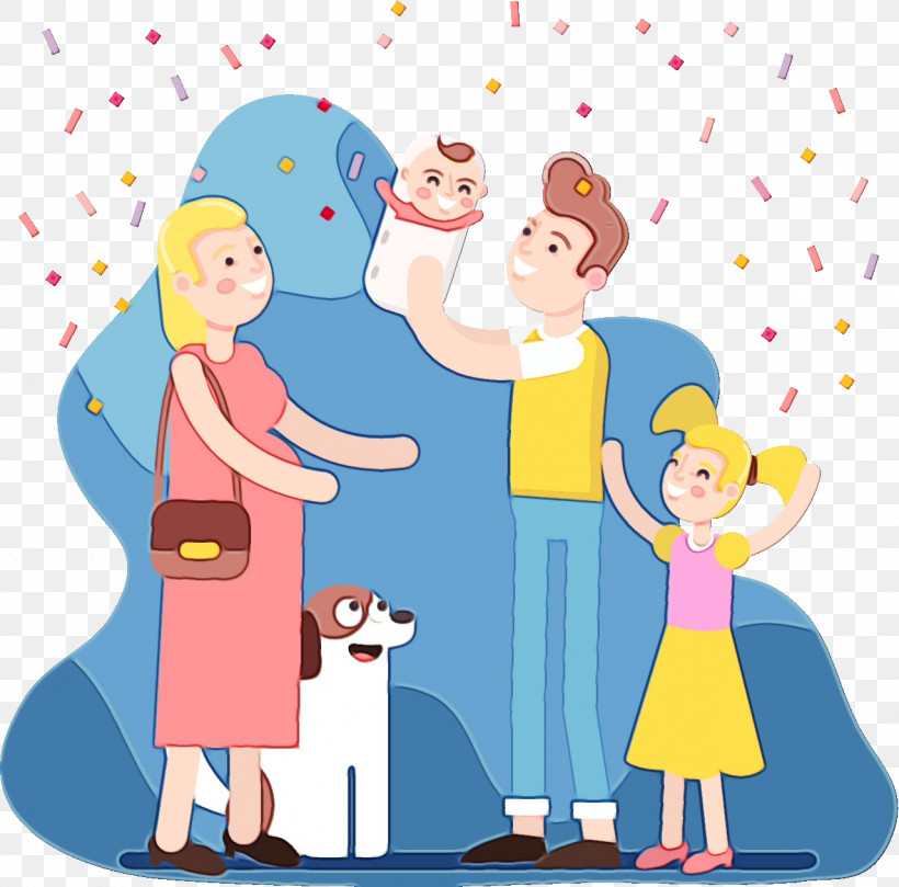 Cartoon Sharing Family Pictures, PNG, 1279x1262px, Watercolor, Cartoon, Family Pictures, Paint, Sharing Download Free