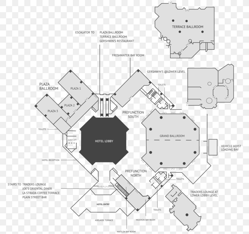 Hyatt Regency Perth Hotel Floor Plan Room, PNG, 768x768px, Hotel, Area, Ballroom, Black And White, Diagram Download Free