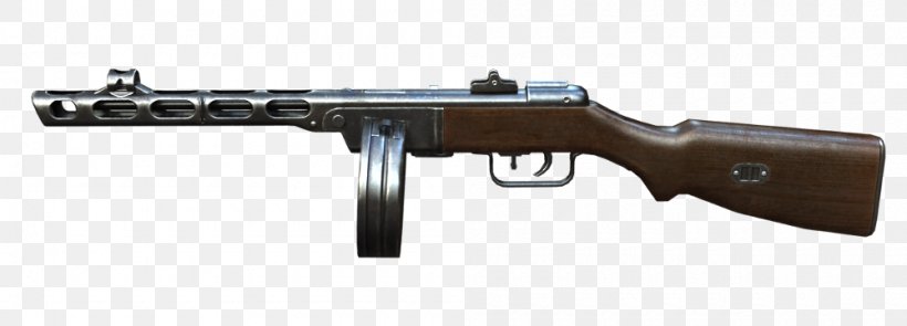 PPSh-41 Submachine Gun Weapon MP 40, PNG, 1000x360px, Watercolor, Cartoon, Flower, Frame, Heart Download Free