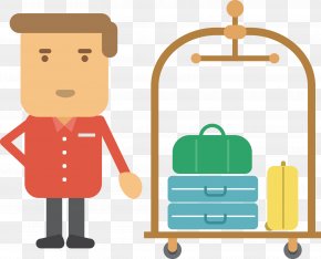 Business Cartoons,Hotel Information Map Element Material - Cartoon Hotel Waiter Illustration PNG