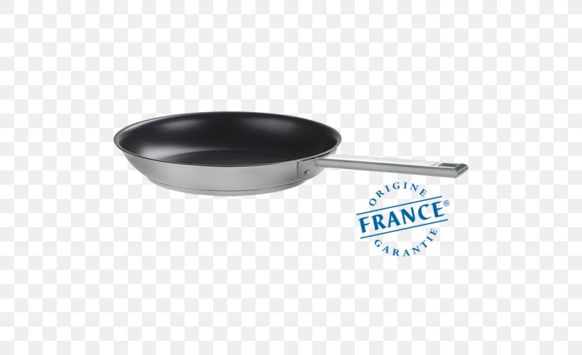 Frying Pan Non-stick Surface Stainless Steel Cookware Cristel SAS, PNG, 500x500px, Frying Pan, Casserola, Cookware, Cookware And Bakeware, Cristel Sas Download Free