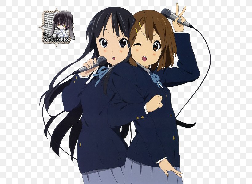 Azusa Nakano Mio Akiyama Yui Hirasawa K-On! Ritsu Tainaka, PNG, 600x600px, Watercolor, Cartoon, Flower, Frame, Heart Download Free