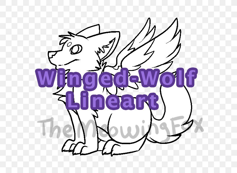 winged dog lineart