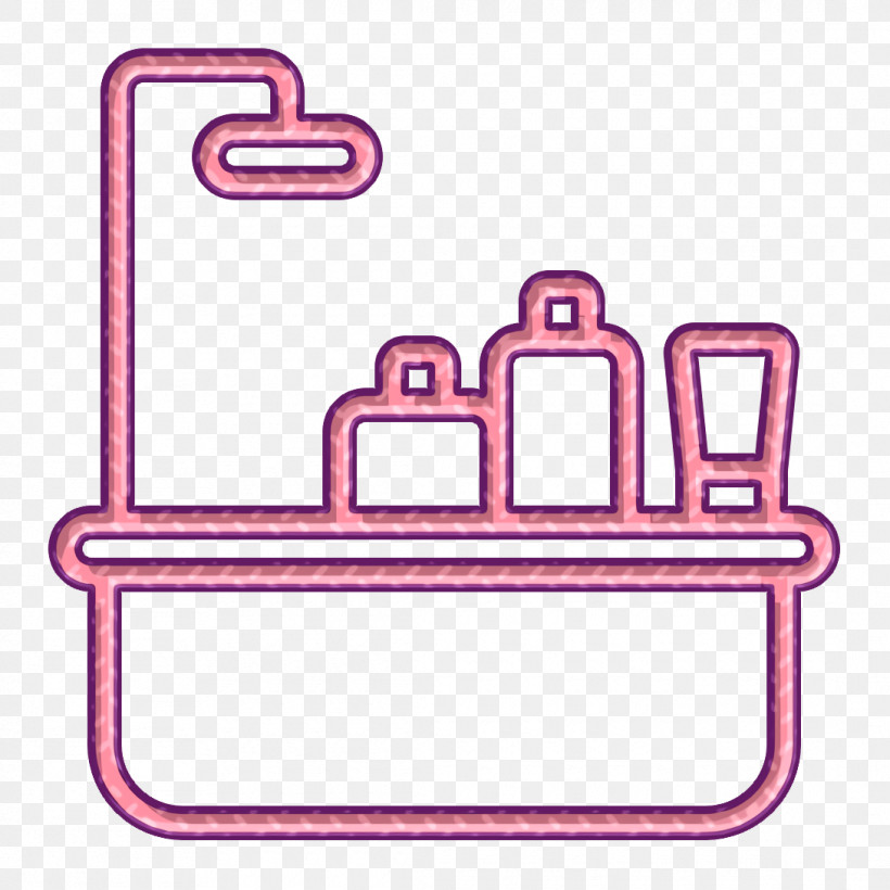 Bathroom Icon Bathtub Icon Hotel Icon, PNG, 1090x1090px, Bathroom Icon, Bathtub Icon, Furniture, Hotel Icon, Pink Download Free