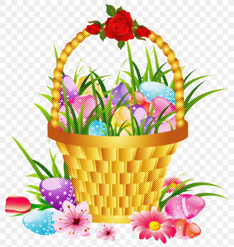 Easter Basket With Eggs Easter Day Basket, PNG, 1512x1600px, Easter Basket With Eggs, Basket, Bouquet, Cut Flowers, Easter Download Free