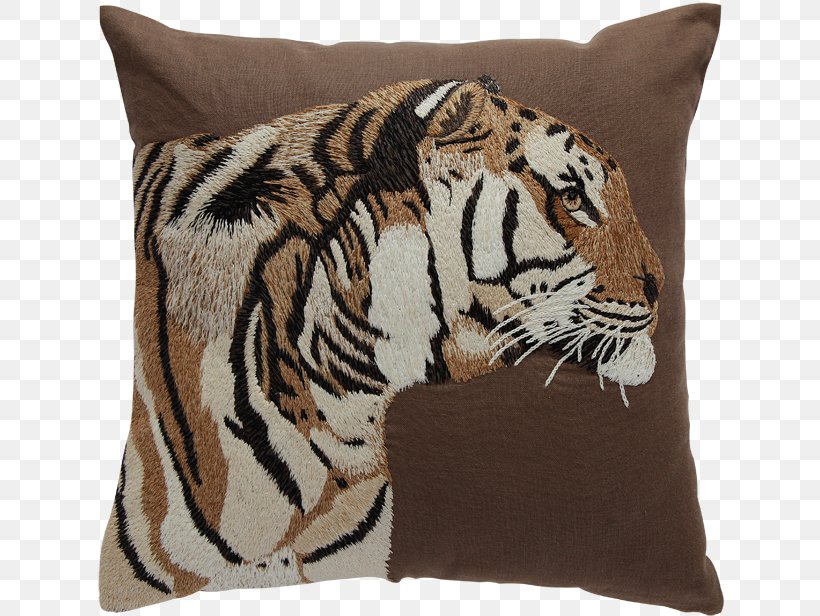 Sarita Handa Delhi Store Tiger Pillow Cushion, PNG, 632x616px, Tiger, Big Cats, Carnivoran, Cat Like Mammal, Cushion Download Free