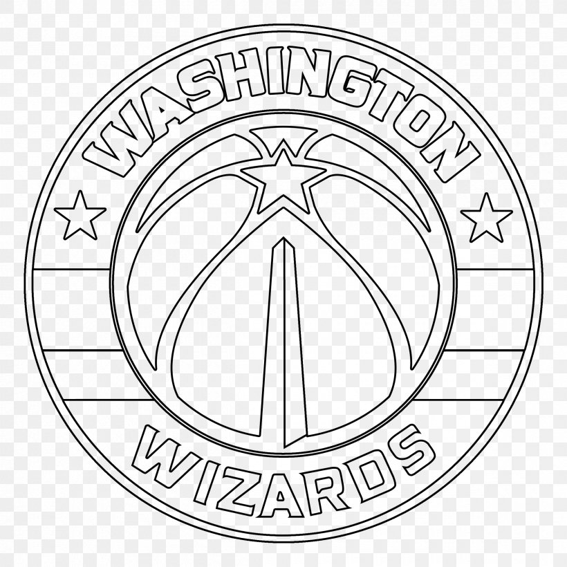 Washington Wizards Coloring Book Denver Broncos Seattle Seahawks Boston Celtics, PNG, 2400x2400px, Washington Wizards, Area, Atlantic Division, Basketball, Black And White Download Free