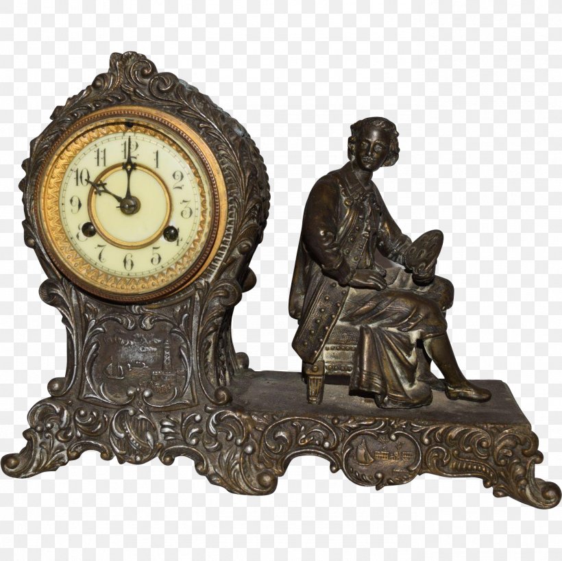 Bronze Statue Antique Clock, PNG, 1381x1381px, Bronze, Antique, Clock, Home Accessories, Metal Download Free