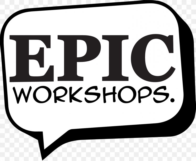 Epic Workshops Logo Brand Font Product, PNG, 1582x1307px, Logo, Area, Black And White, Brand, Sign Download Free