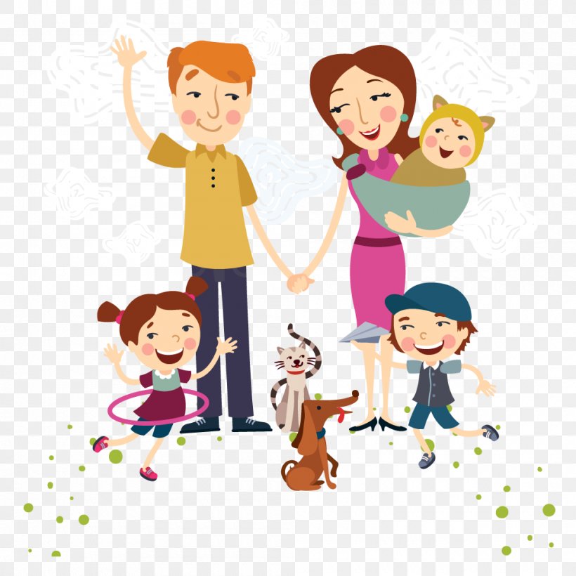 Family Happiness Euclidean Vector Illustration, PNG, 1000x1000px, Family, Area, Art, Boy, Caricature Download Free