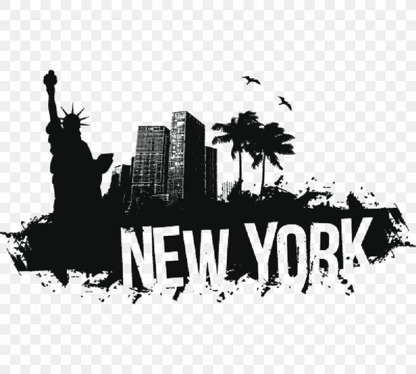 New York City Sticker Frame And Panel Wall Decal Bathroom, PNG, 1000x900px, New York City, Acrylic Paint, Bathroom, Black And White, Brand Download Free