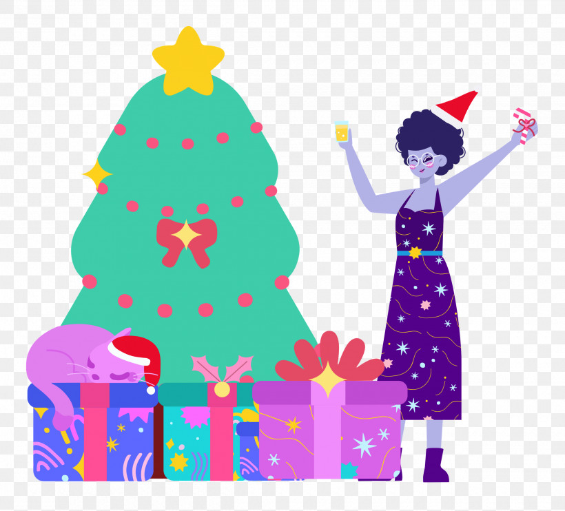 Christmas Tree Party Christmas, PNG, 2500x2265px, Christmas Tree, Bauble, Character, Christmas, Christmas Day Download Free