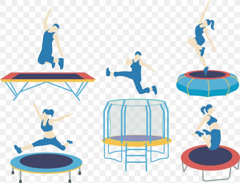 Euclidean Vector Clip Art, PNG, 1042x793px, Trampoline, Area, Artworks, Blue, Chair Download Free
