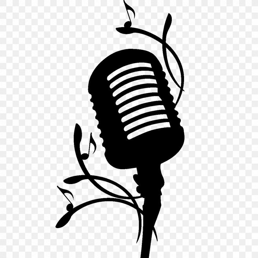 Microphone Silhouette Line Clip Art, PNG, 1200x1200px, Microphone, Audio, Audio Equipment, Black And White, Silhouette Download Free