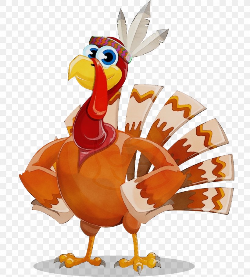 Thanksgiving, PNG, 957x1060px, Watercolor, Beak, Bird, Cartoon, Chicken Download Free