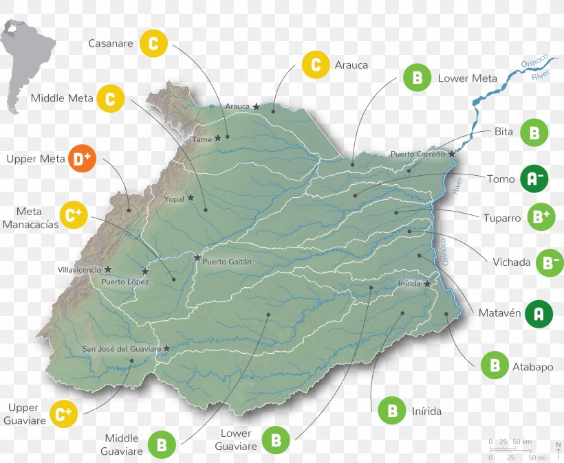 Orinoco Basin Arauca River Map The Orinoco River, PNG, 2362x1944px, Orinoco, Area, Drainage Basin, Ecoregion, Land Lot Download Free