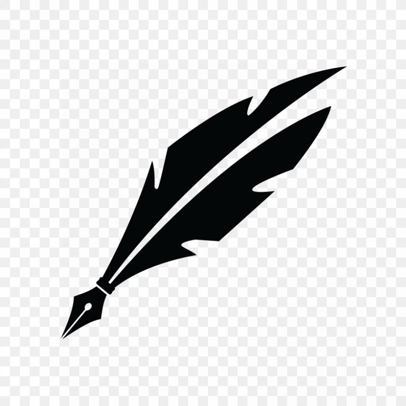 Quill Pen Drawing Graphics Feather, PNG, 838x838px, Quill, Beak, Bird, Black, Black And White Download Free