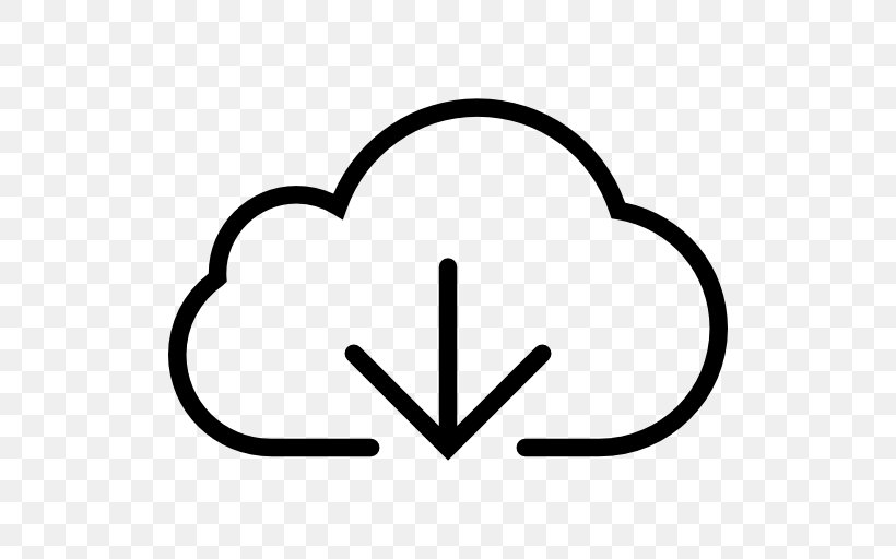 Cloud Computing Download Arrow, PNG, 512x512px, Cloud Computing, Area, Black And White, Button, Cloud Storage Download Free