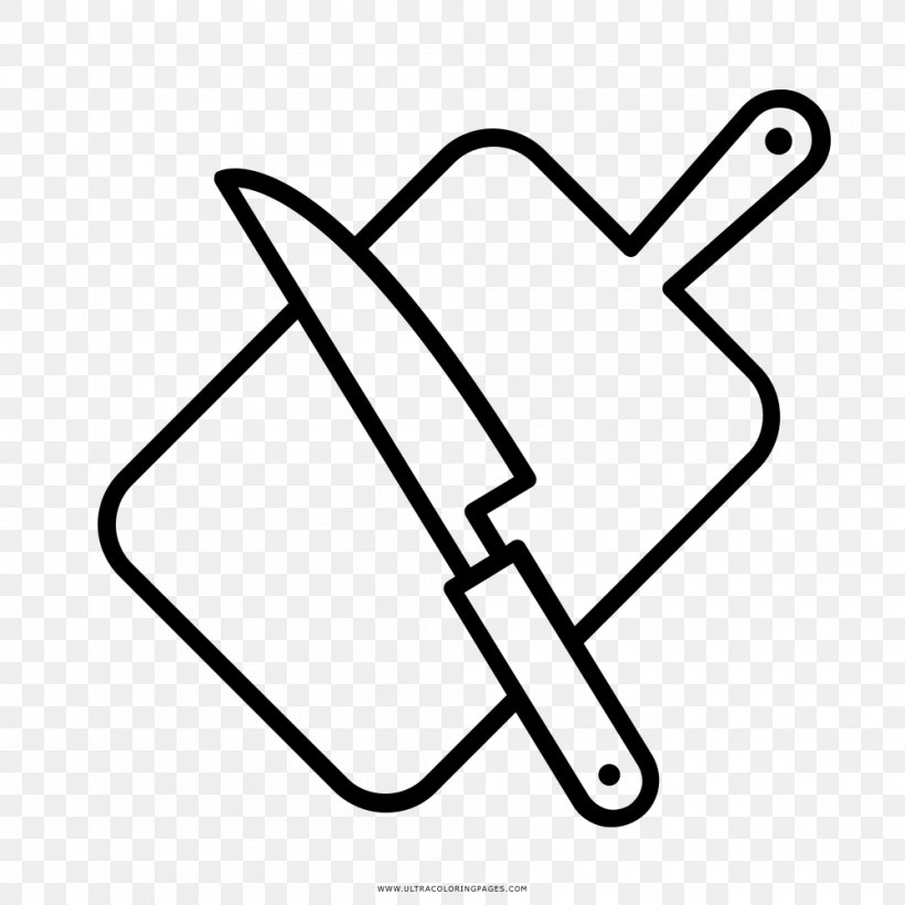 Drawing Cutting Boards Knife Coloring Book, PNG, 1000x1000px, Drawing, Area, Black, Black And White, Blade Download Free