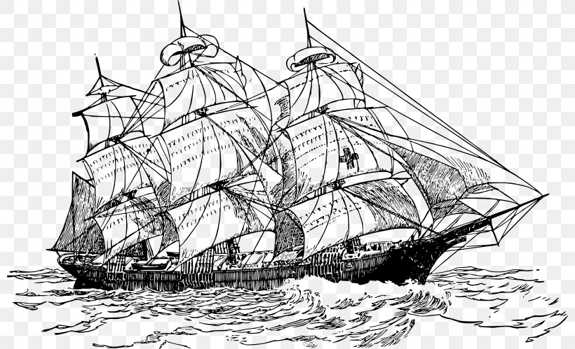 Sailing Ship Clip Art Sailboat, PNG, 800x499px, Sailing Ship, Artwork, Baltimore Clipper, Barque, Barquentine Download Free