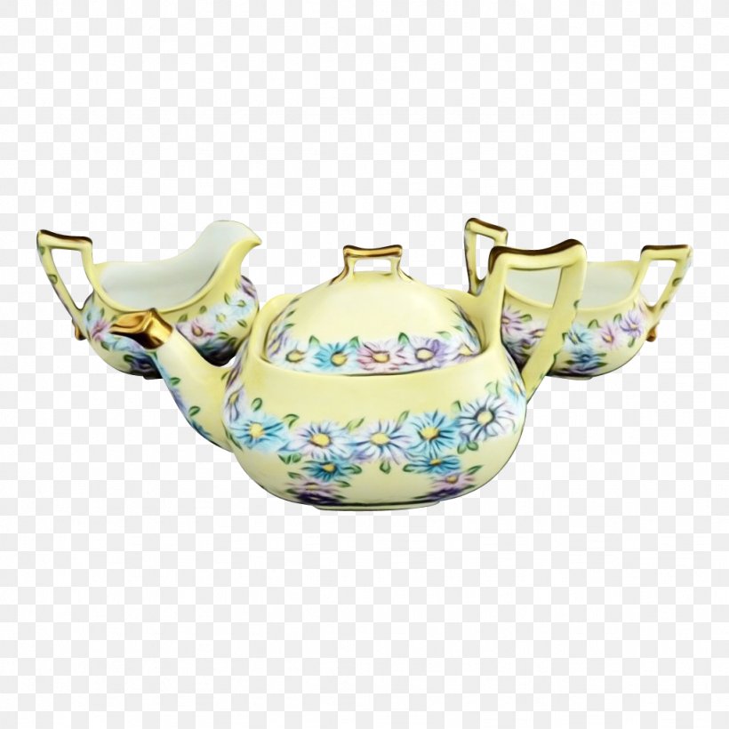 Teapot Kettle Porcelain Dishware Tableware, PNG, 1024x1024px, Watercolor, Ceramic, Dishware, Kettle, Lid Download Free