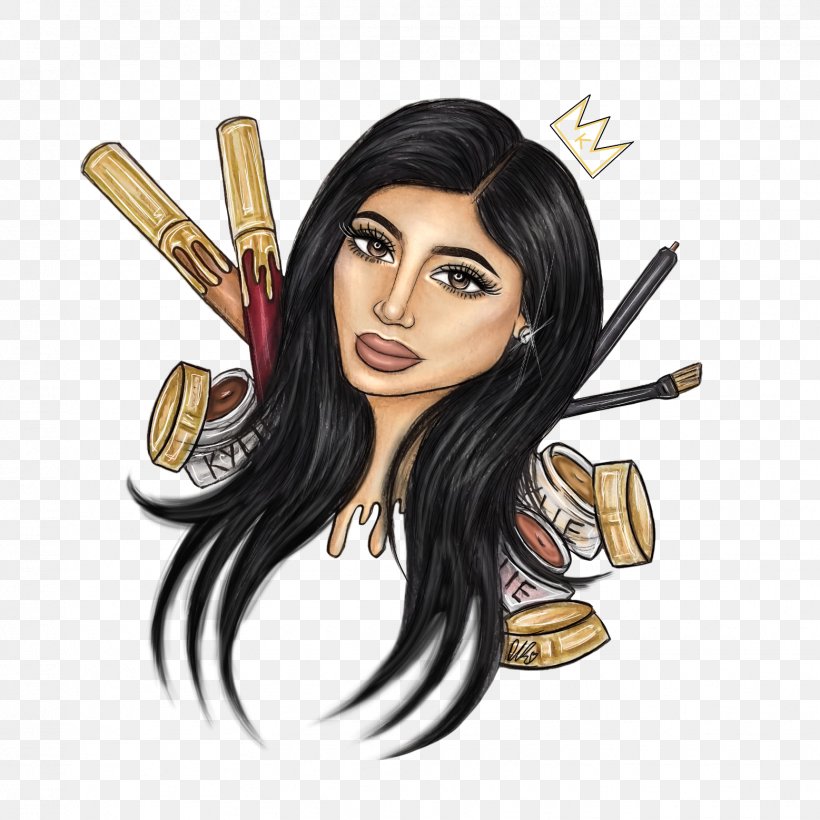 Kylie Jenner Drawing Cosmetics Art, PNG, 1557x1557px, Watercolor, Cartoon, Flower, Frame, Heart Download Free