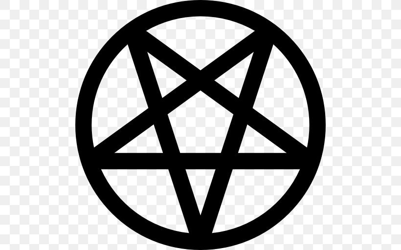 Pentagram Pentacle Satanism Sigil Of Baphomet, PNG, 512x512px, Pentagram, Area, Black And White, Demon, Drawing Download Free