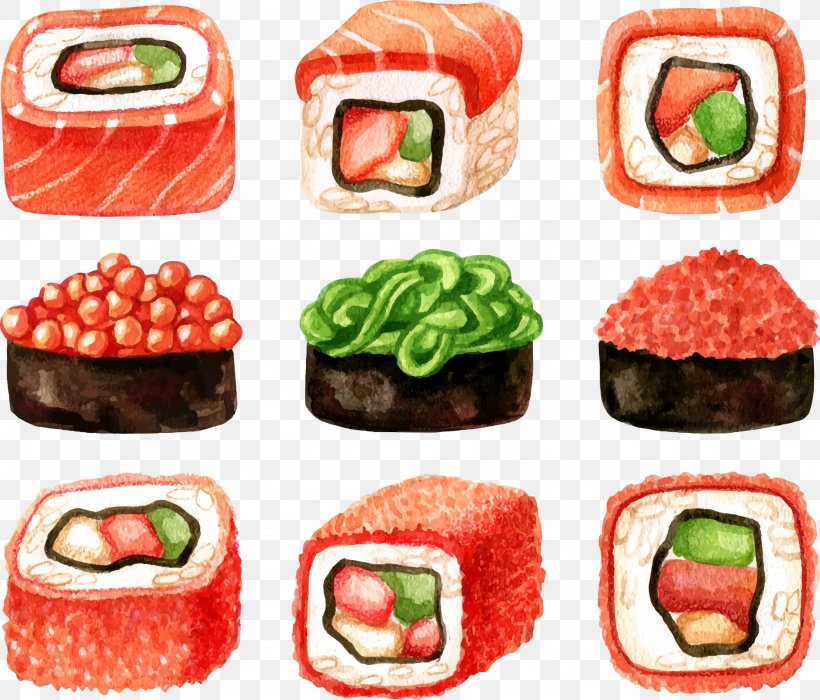 Sushi Japanese Cuisine Sashimi Illustration, PNG, 1903x1625px, Sushi, Appetizer, Asian Food, California Roll, Comfort Food Download Free