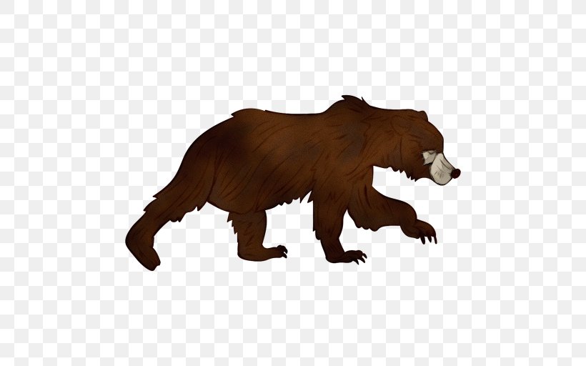 Grizzly Bear Bear Brown Bear Animal Figure Terrestrial Animal, PNG, 512x512px, Watercolor, Animal Figure, Bear, Brown Bear, Grizzly Bear Download Free