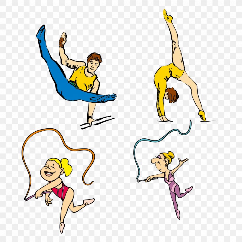 Gymnastics Logo Clip Art, PNG, 2000x2000px, Gymnastics, Area, Art, Artwork, Cartoon Download Free