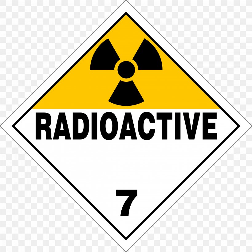 HAZMAT Class 7 Radioactive Substances Placard Dangerous Goods Transport Material, PNG, 4583x4583px, Placard, Adhesive, Area, Brand, Cargo Download Free