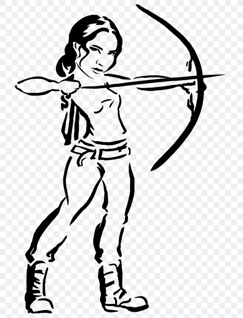 Katniss Everdeen Coloring Book Drawing The Hunger Games Video Game, PNG, 744x1072px, Katniss Everdeen, Arm, Art, Artwork, Black Download Free