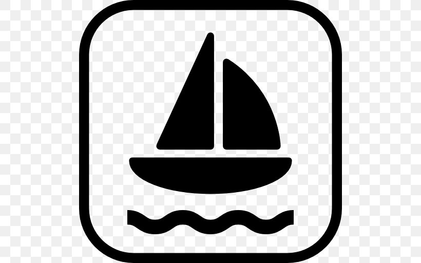 Sailboat Sailing Ship Clip Art, PNG, 512x512px, Sailboat, Area, Black, Black And White, Boat Download Free