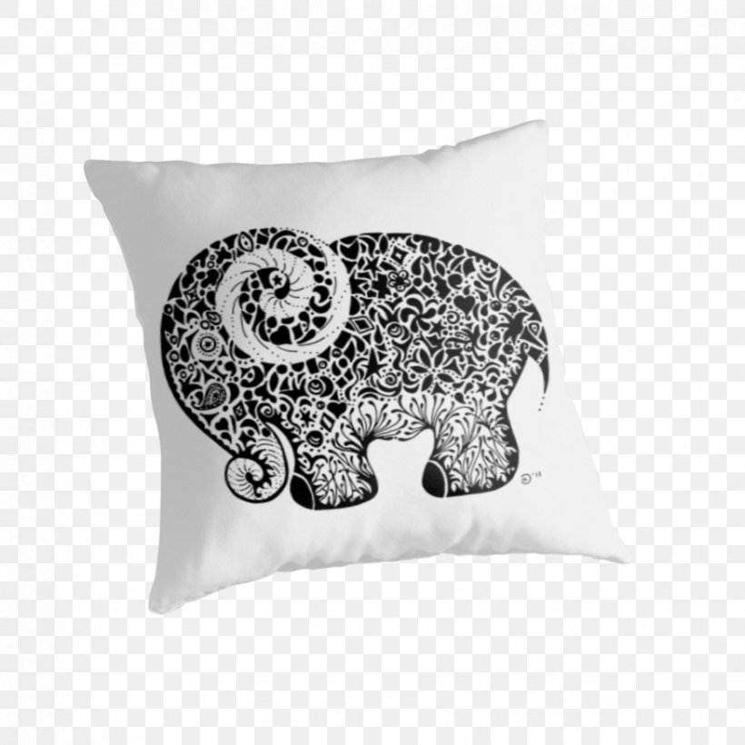Drawing Elephantidae Painting Art Doodle, PNG, 875x875px, Drawing, Art, Canvas, Cushion, Doodle Download Free