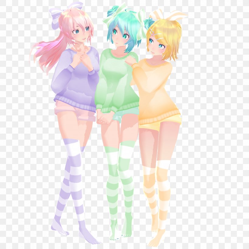 MikuMikuDance Hatsune Miku Clothing Kagamine Rin/Len Vocaloid, PNG, 4000x4000px, Watercolor, Cartoon, Flower, Frame, Heart Download Free