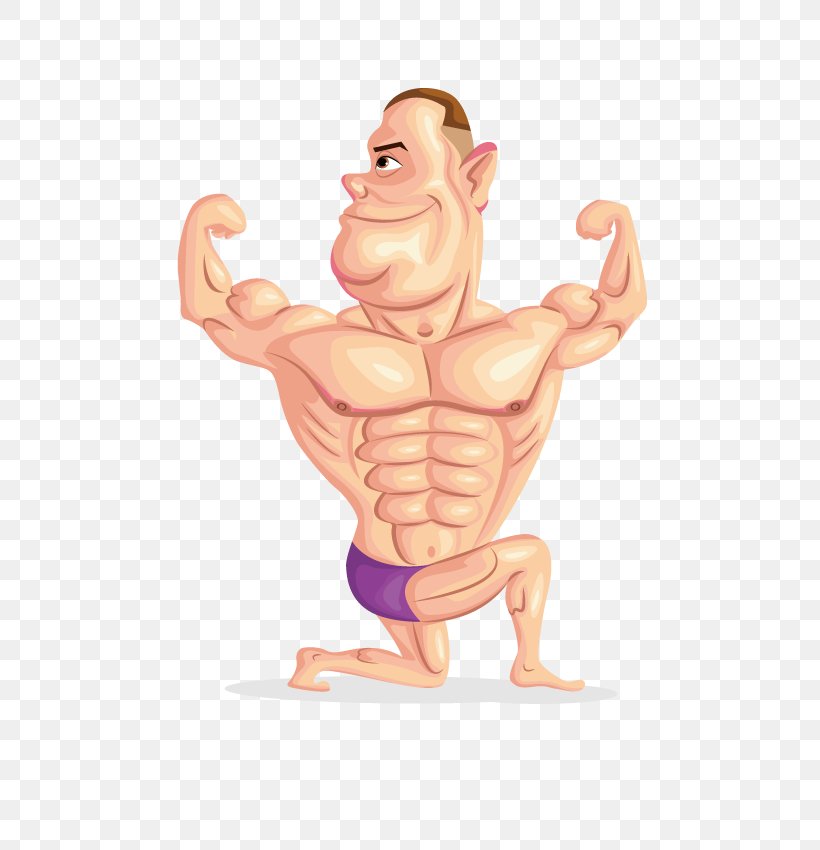 Muscle Bodybuilding Cartoon, PNG, 567x850px, Watercolor, Cartoon, Flower, Frame, Heart Download Free