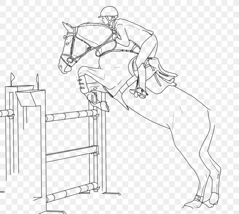 Horse Bridle Show Jumping Equestrian, PNG, 900x804px, Horse, Arm, Artwork, Black And White, Bridle Download Free