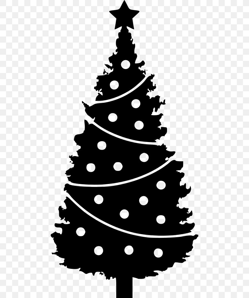 Evergreen Vector Graphics Clip Art Fir, PNG, 488x980px, Evergreen, Black And White, Christmas, Christmas Decoration, Christmas Ornament Download Free