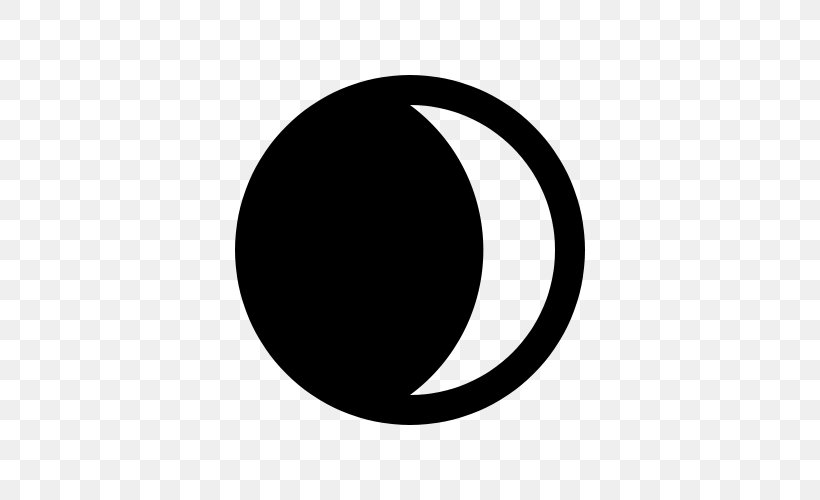 Lunar Phase Crescent Symbol Clip Art, PNG, 500x500px, Lunar Phase, Black, Black And White, Crescent, Eerste Kwartier Download Free