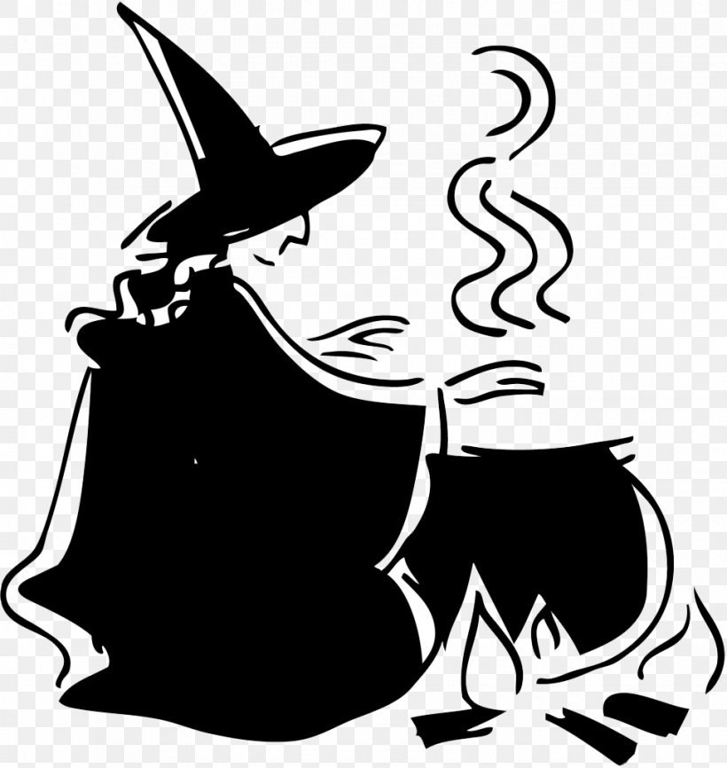 Scary Witch Halloween Cauldron Witchcraft Clip Art, PNG, 969x1024px, Scary Witch, Art, Black, Black And White, Cartoon Download Free