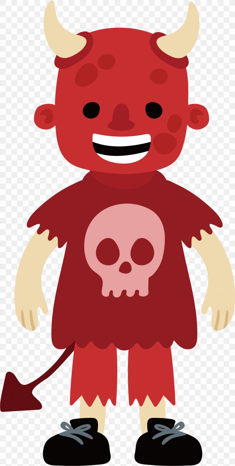 Red Demon Halloween Monster, PNG, 1525x3024px, Halloween, Art, Cartoon, Cattle Like Mammal, Clip Art Download Free