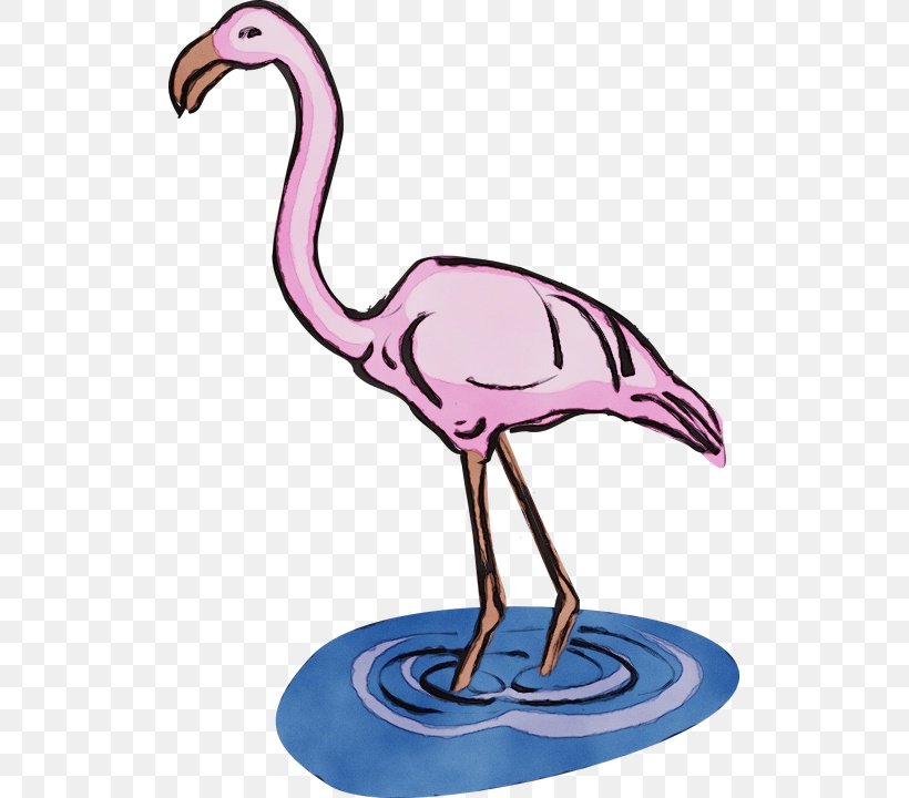 Flamingo, PNG, 515x720px, Watercolor, Animal Figure, Beak, Bird, Cranelike Bird Download Free