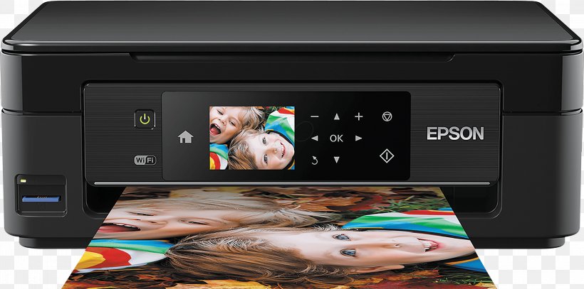 Multi-function Printer Epson Expression Home XP-442 Inkjet Printing Image Scanner, PNG, 3000x1490px, Multifunction Printer, Dots Per Inch, Electronic Device, Epson, Epson Expression Home Xp442 Download Free