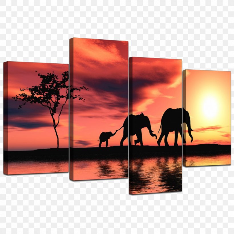 Canvas Print Art Painting Printing, PNG, 1000x1000px, Canvas Print, Art, Canvas, Elephantidae, Heat Download Free